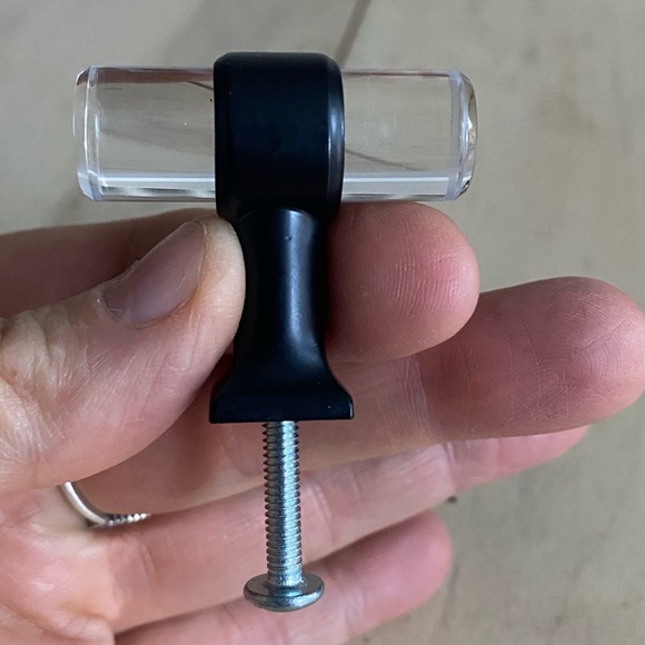 Knob, acrylic bar knob,Matt Black, and clear new in packaging by Liberty - Picture 12 of 17